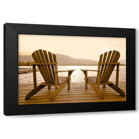Two Adirondacks on Lake Black Modern Wood Framed Art Print by Pali, Frank