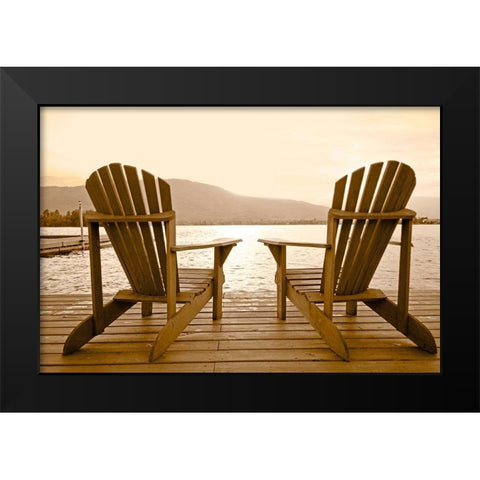 Two Adirondacks on Lake Black Modern Wood Framed Art Print by Pali, Frank