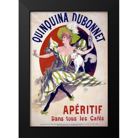 Quinquina Dubonnet Aperitif Black Modern Wood Framed Art Print by Cheret, Jules