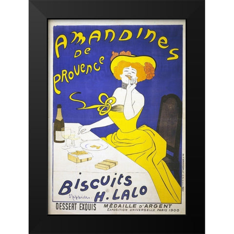 Wine and Amandines Black Modern Wood Framed Art Print by Cappiello, Leonetto
