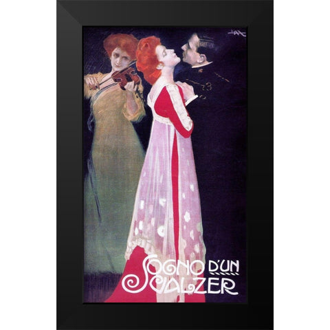 Sogno dun Valzer Black Modern Wood Framed Art Print by Metlicovitz, Leopoldo