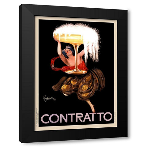 Contratto Champagne, 1922 Black Modern Wood Framed Art Print with Double Matting by Cappiello, Leonetto
