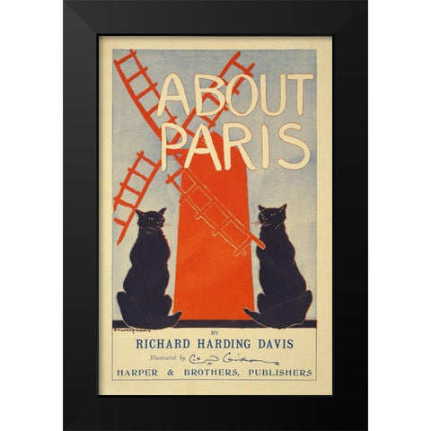 About Paris Black Modern Wood Framed Art Print by Gibson, Charles Dana