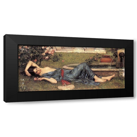 Sweet Summer Black Modern Wood Framed Art Print with Double Matting by Waterhouse, J. W.