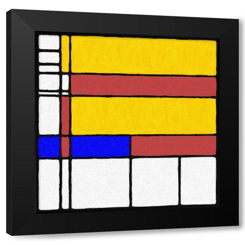 Abstract Modern in Mondrian Style Black Modern Wood Framed Art Print with Double Matting by Mcaulay, Anthony