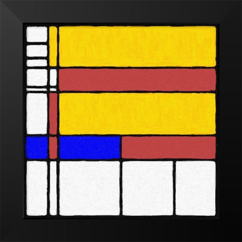 Abstract Modern in Mondrian Style Black Modern Wood Framed Art Print by Mcaulay, Anthony