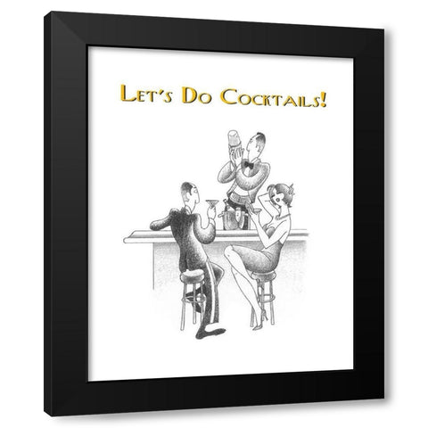 Lets Do Cocktails! Black Modern Wood Framed Art Print with Double Matting by Vilar, Roger