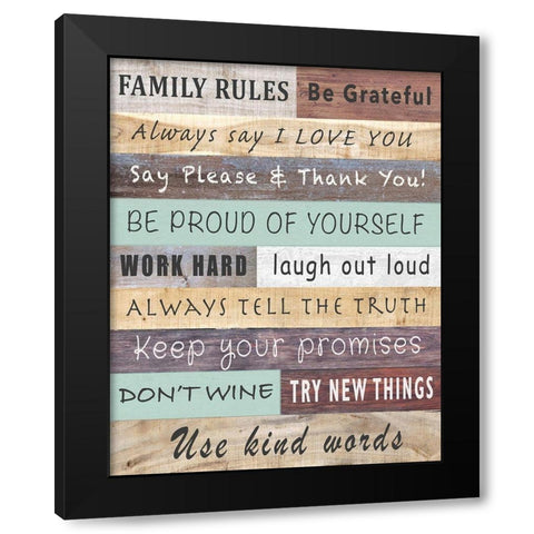 Family Wise Sayings Sign Black Modern Wood Framed Art Print by Inuit