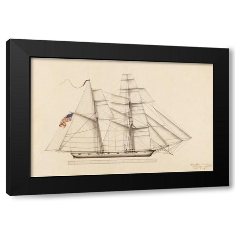 Prometheus Sailboat Black Modern Wood Framed Art Print by Anonymous