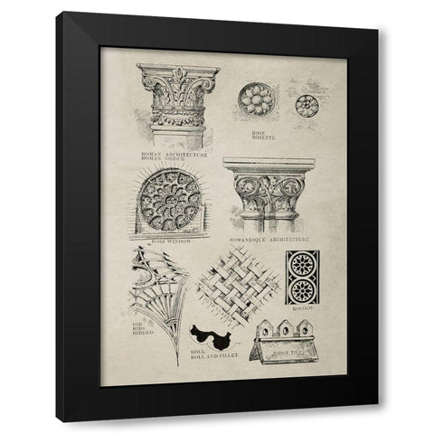 Glossary of Architectural Details Black Modern Wood Framed Art Print with Double Matting by Anonymous