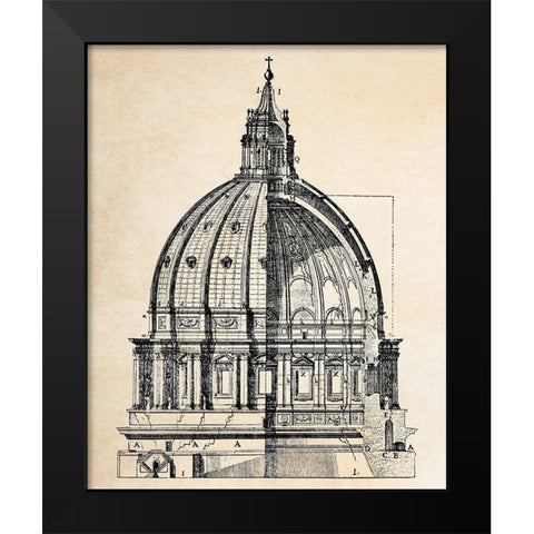 Cupola of the San Pietro Black Modern Wood Framed Art Print by Anonymous