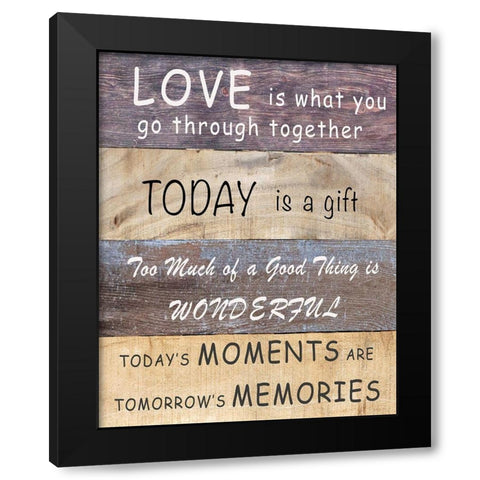 Love is What You Go Through Together Black Modern Wood Framed Art Print by Inuit