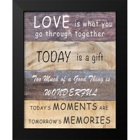 Love is What You Go Through Together Black Modern Wood Framed Art Print by Inuit