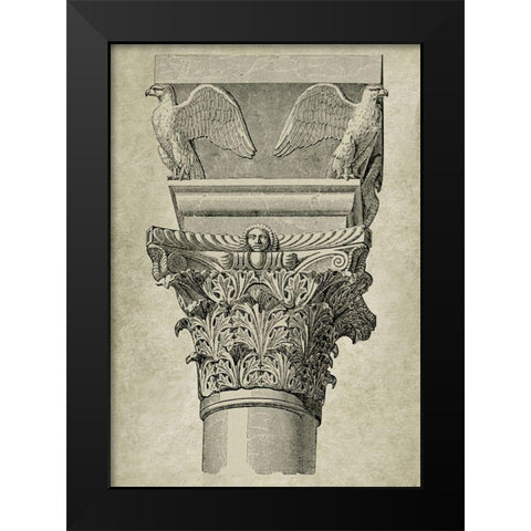 Italian Renaissance Column Black Modern Wood Framed Art Print by Anonymous