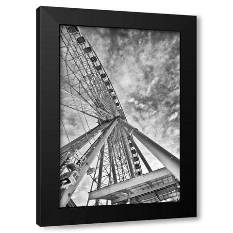 Ferris Wheel Black Modern Wood Framed Art Print with Double Matting by Anonymous