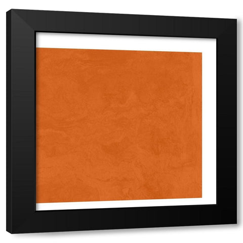 Abstract Orange Black Modern Wood Framed Art Print with Double Matting by Inuit