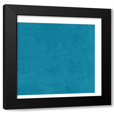 Abstract Teal Black Modern Wood Framed Art Print with Double Matting by Inuit