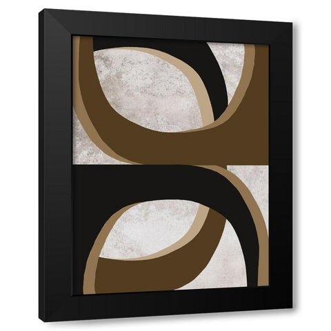 Curves, Abstract Black Modern Wood Framed Art Print by Inuit