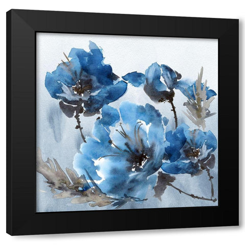Watercolor Peony II Black Modern Wood Framed Art Print with Double Matting by Tarakanova, Olga