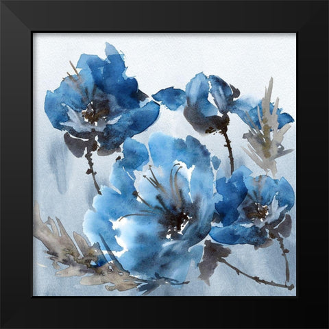 Watercolor Peony II Black Modern Wood Framed Art Print by Tarakanova, Olga