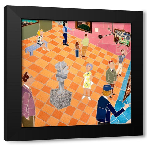 Art Museum Gallery Black Modern Wood Framed Art Print with Double Matting by Mandell, Jonathan