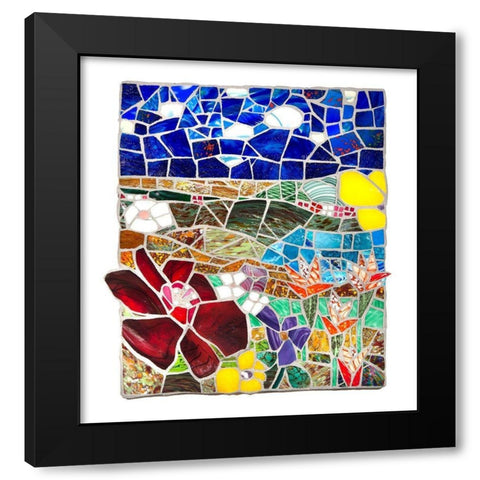 Floral Landscape at Noon Black Modern Wood Framed Art Print by Mandell, Jonathan