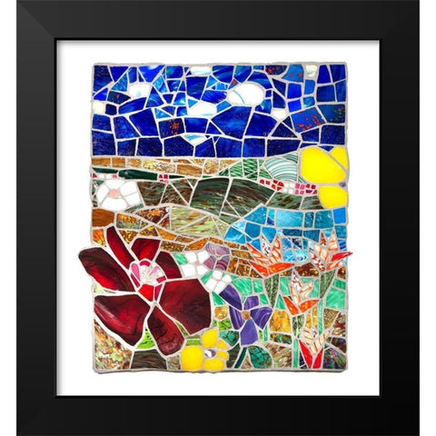 Floral Landscape at Noon Black Modern Wood Framed Art Print by Mandell, Jonathan