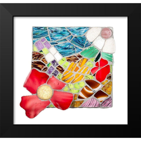 Flowers in the Storm Black Modern Wood Framed Art Print by Mandell, Jonathan