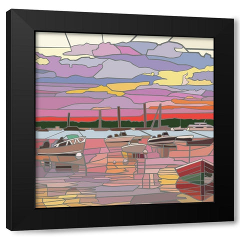 Nantucket Beach at Dusk Black Modern Wood Framed Art Print with Double Matting by Mandell, Jonathan