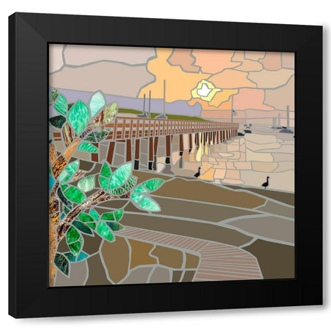 Nantucket in the Evening Black Modern Wood Framed Art Print by Mandell, Jonathan