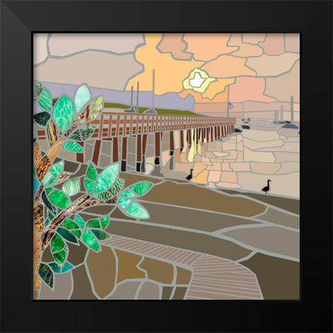 Nantucket in the Evening Black Modern Wood Framed Art Print by Mandell, Jonathan