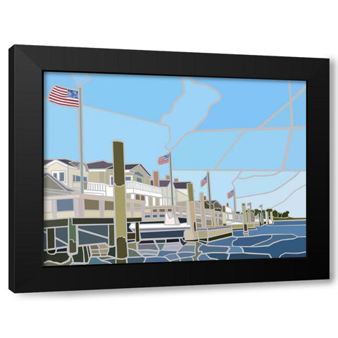 Stone Harbor, NJ Black Modern Wood Framed Art Print with Double Matting by Mandell, Jonathan