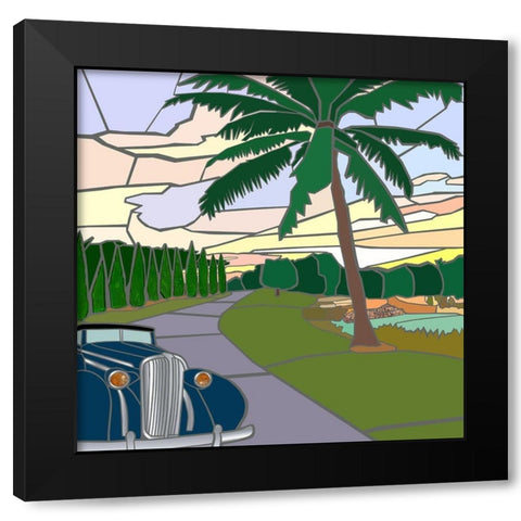 Wellington Sunset Black Modern Wood Framed Art Print by Mandell, Jonathan