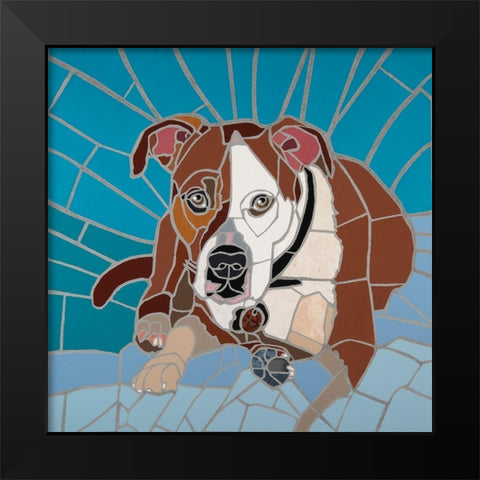 Pit Bull Portrait I Black Modern Wood Framed Art Print by Mandell, Jonathan