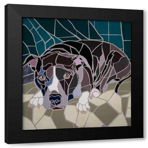 Pit Bull Portrait II Black Modern Wood Framed Art Print with Double Matting by Mandell, Jonathan