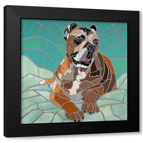 Mastiff Portrait Black Modern Wood Framed Art Print by Mandell, Jonathan