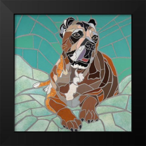 Mastiff Portrait Black Modern Wood Framed Art Print by Mandell, Jonathan