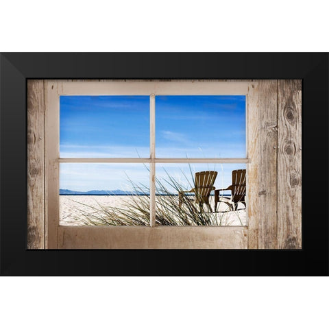 Window With a Beach View Black Modern Wood Framed Art Print by Gould, Marilyn