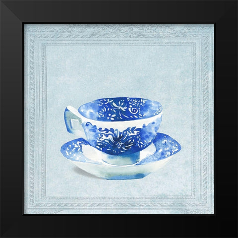 Beautiful Patterned Tea Cup Black Modern Wood Framed Art Print by Dolzhenko, Anna