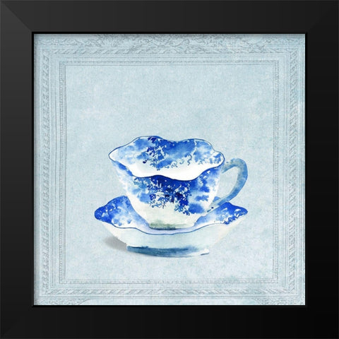 Vintaged Pattern Tea Cup Black Modern Wood Framed Art Print by Dolzhenko, Anna