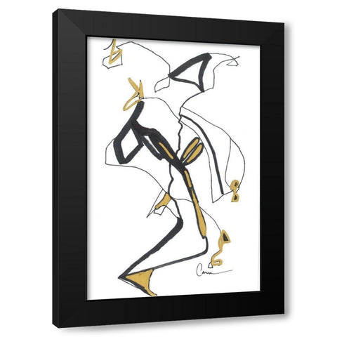 Abstract 101 Black Modern Wood Framed Art Print with Double Matting by Carroccio, Lisa