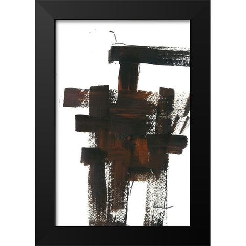 Grid Work II Black Modern Wood Framed Art Print by Carroccio, Lisa
