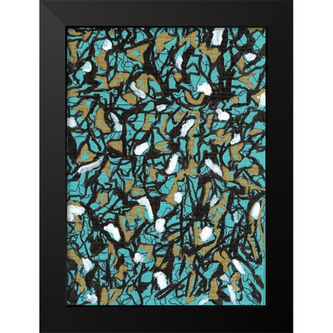 Mosaic Abstract 103 Black Modern Wood Framed Art Print by Carroccio, Lisa