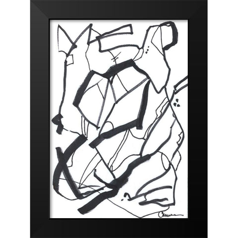 Conflict II Black Modern Wood Framed Art Print by Carroccio, Lisa