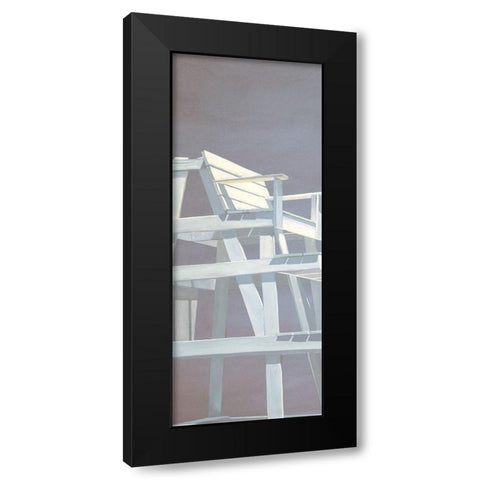 Life Guard Stand (grey) Black Modern Wood Framed Art Print with Double Matting by Saxe, Carol