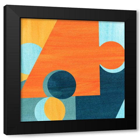 Pattern Contrasts Black Modern Wood Framed Art Print with Double Matting by Inuit