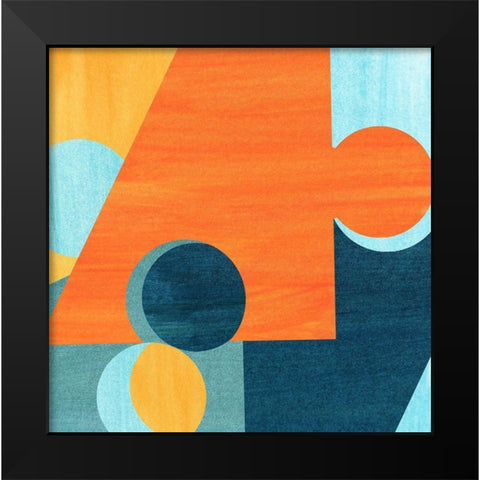 Pattern Contrasts Black Modern Wood Framed Art Print by Inuit