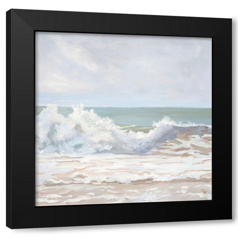 Atlantic Wave Burst Black Modern Wood Framed Art Print by Casey, Anderson