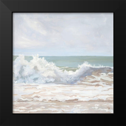 Atlantic Wave Burst Black Modern Wood Framed Art Print by Casey, Anderson