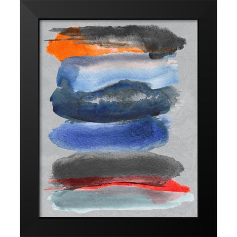 Water Color Brushstrokes 1 Black Modern Wood Framed Art Print by Inuit